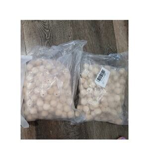 Wooden Beads 1" Raw Natural 250 Pieces NIB‎ #4